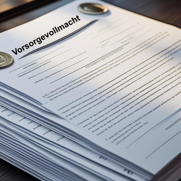 Foto mit Papier Unterlagen und dem Thema Vorsorgevollmacht