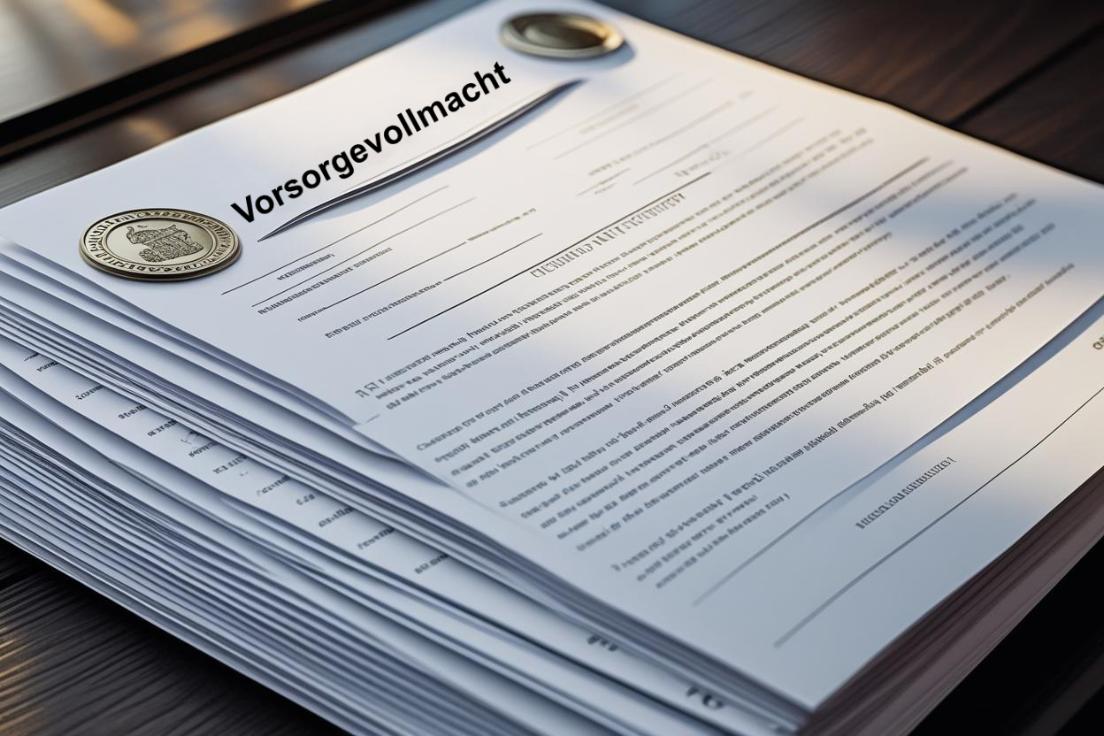 Foto mit Papier Unterlagen und dem Thema Vorsorgevollmacht